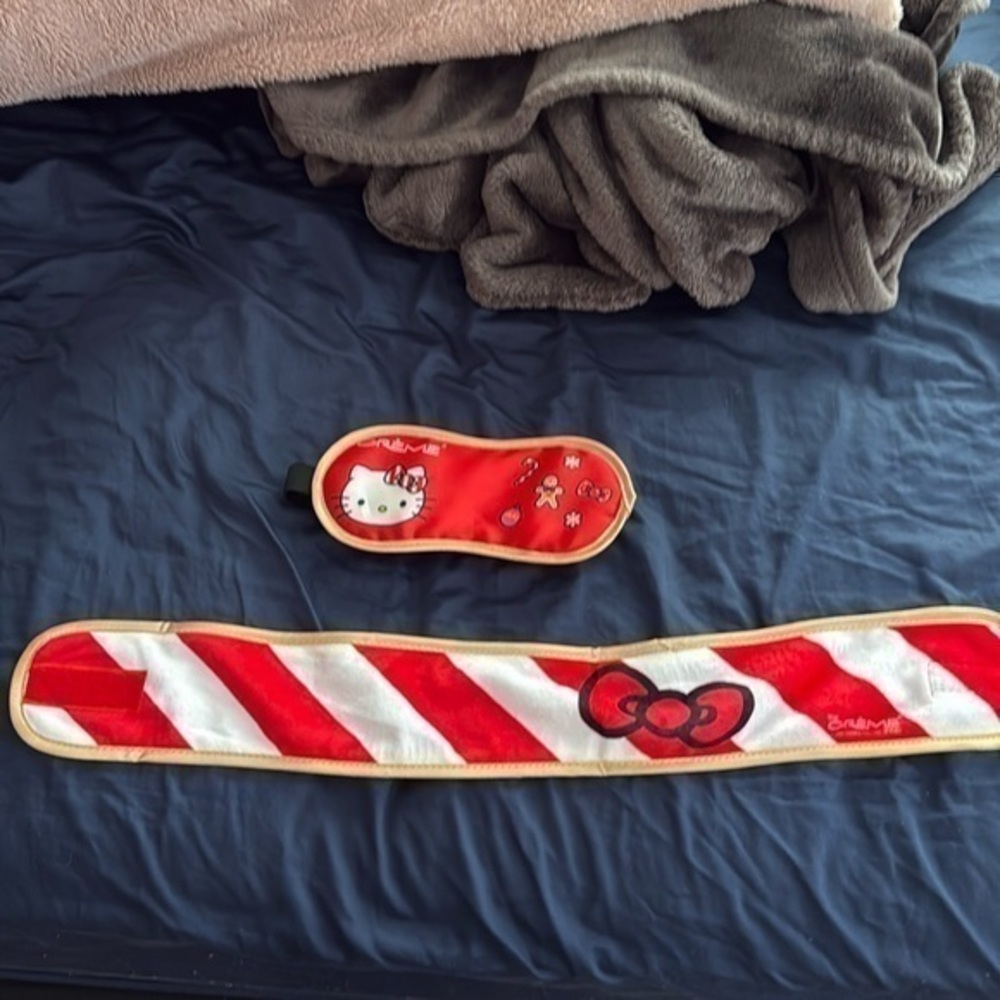 Hello Kitty Red and Gold Head Band and eye mask with Iconic Design